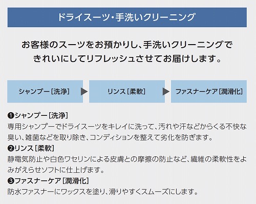 ドライスーツのクリーニング順序